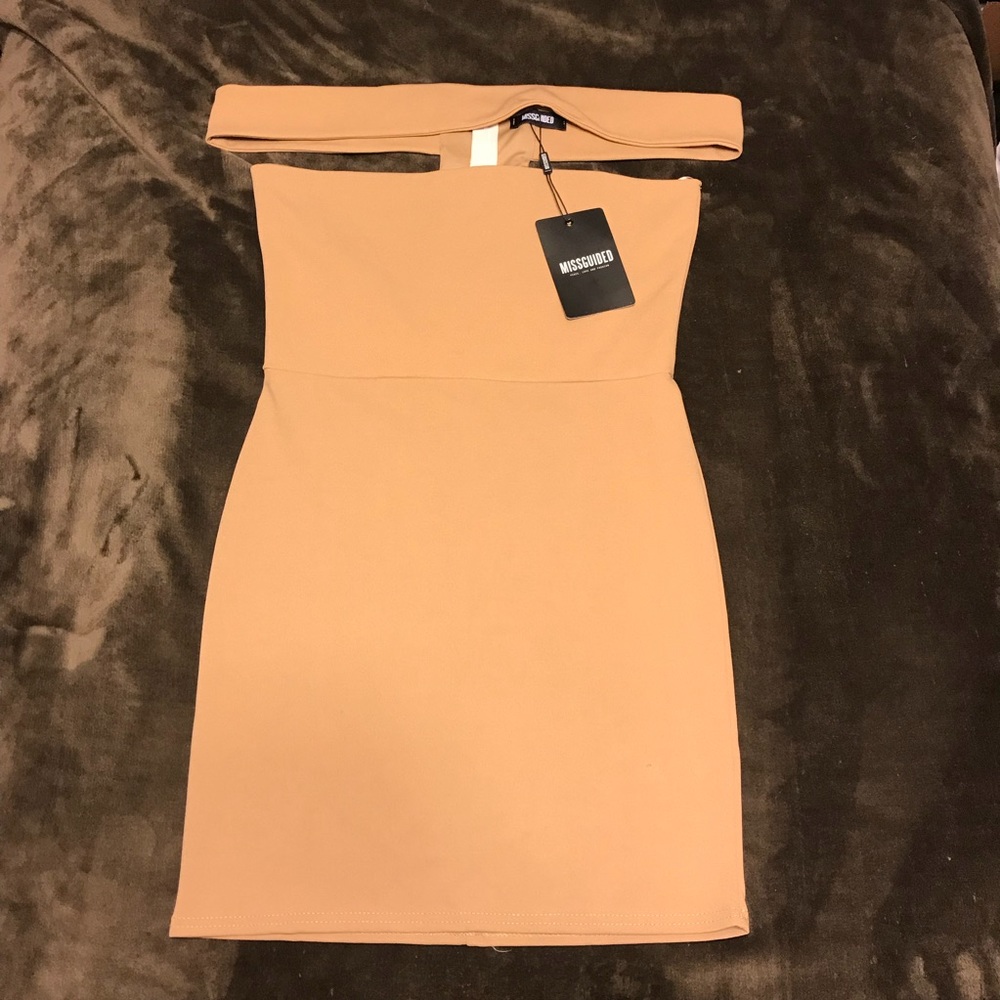 Missguided tan dress